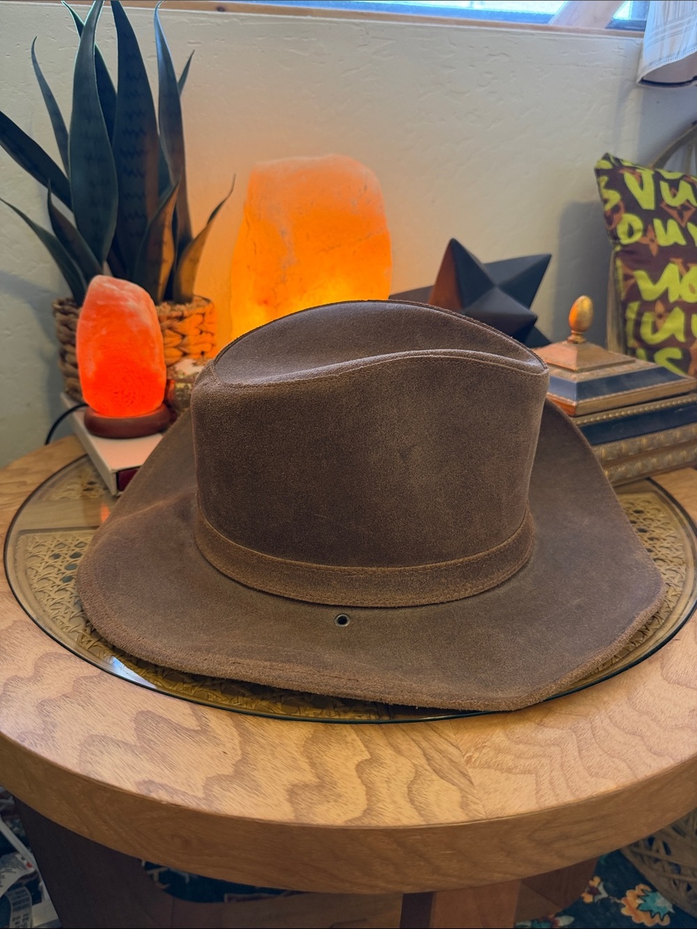 Minnetonka Brown Suede Men's Western Cowboy Hat - Picture 5 of 9
